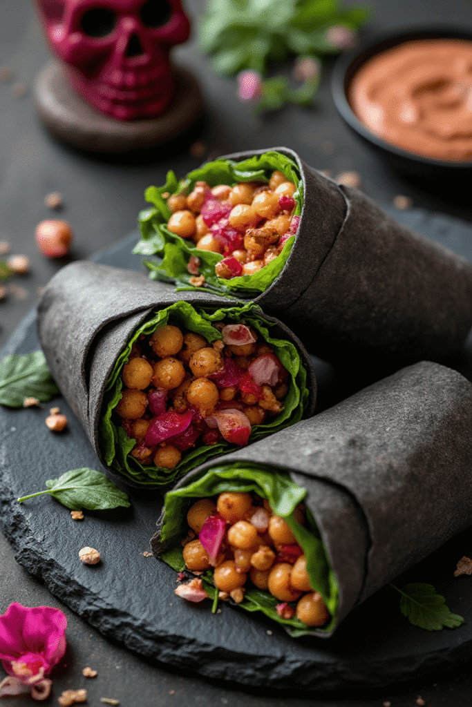Bloody Beet Hummus Wraps