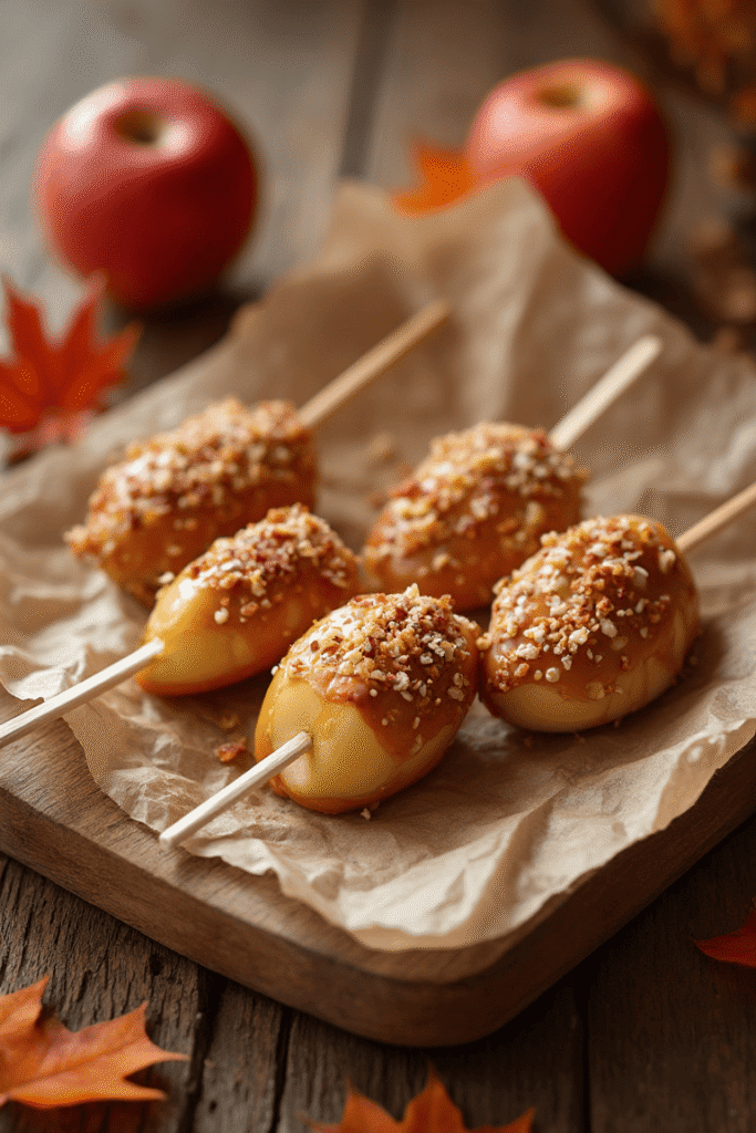 Caramel Apple Slice Pops