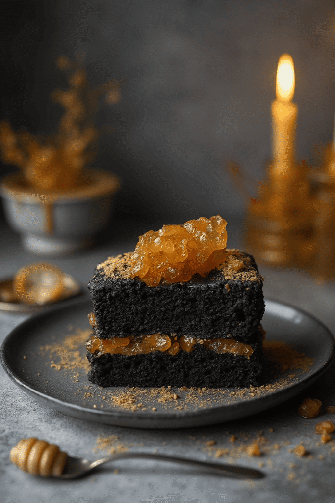 Charcoal Honeycomb Crunch Cake