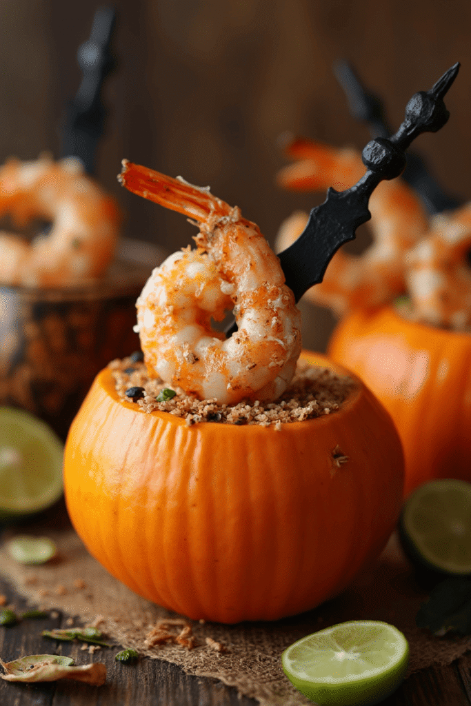Ghostly Shrimp Skewers