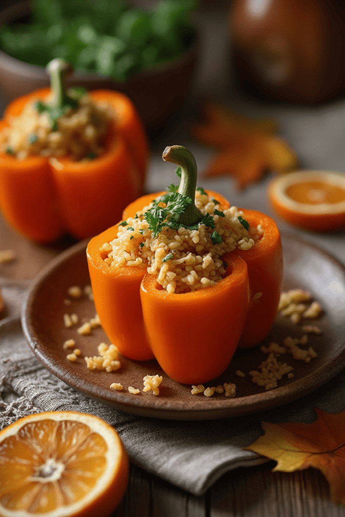 Jack-o’-Lantern Stuffed Peppers