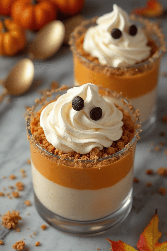 Pumpkin Mascarpone Ghost Cups