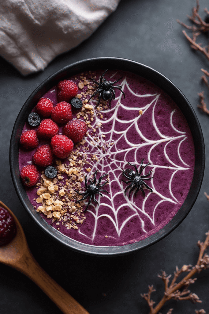 Spider Web Smoothie Bowls