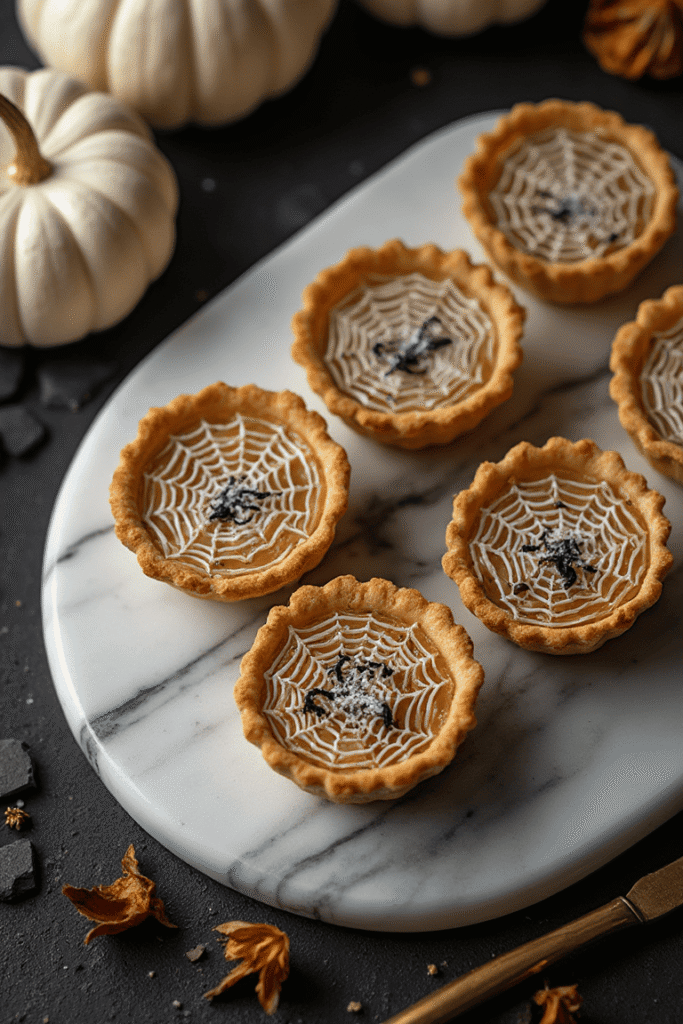 Spiderweb Onion Tarts