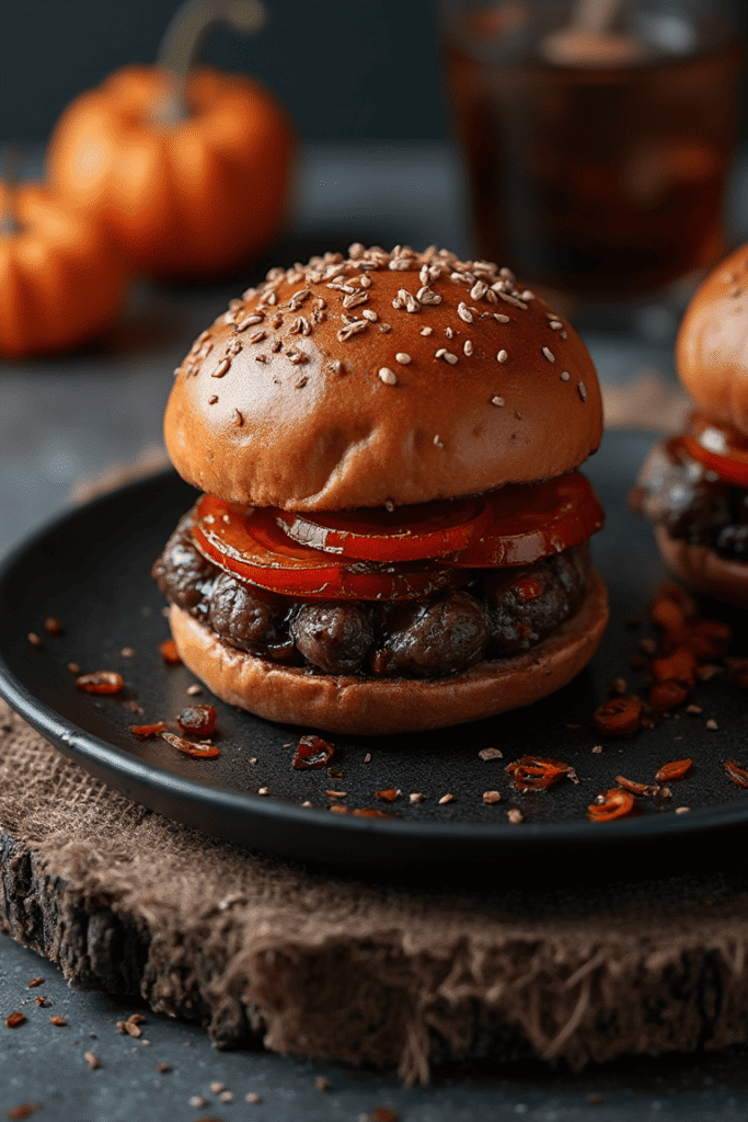 Spooky Black Bean Sliders