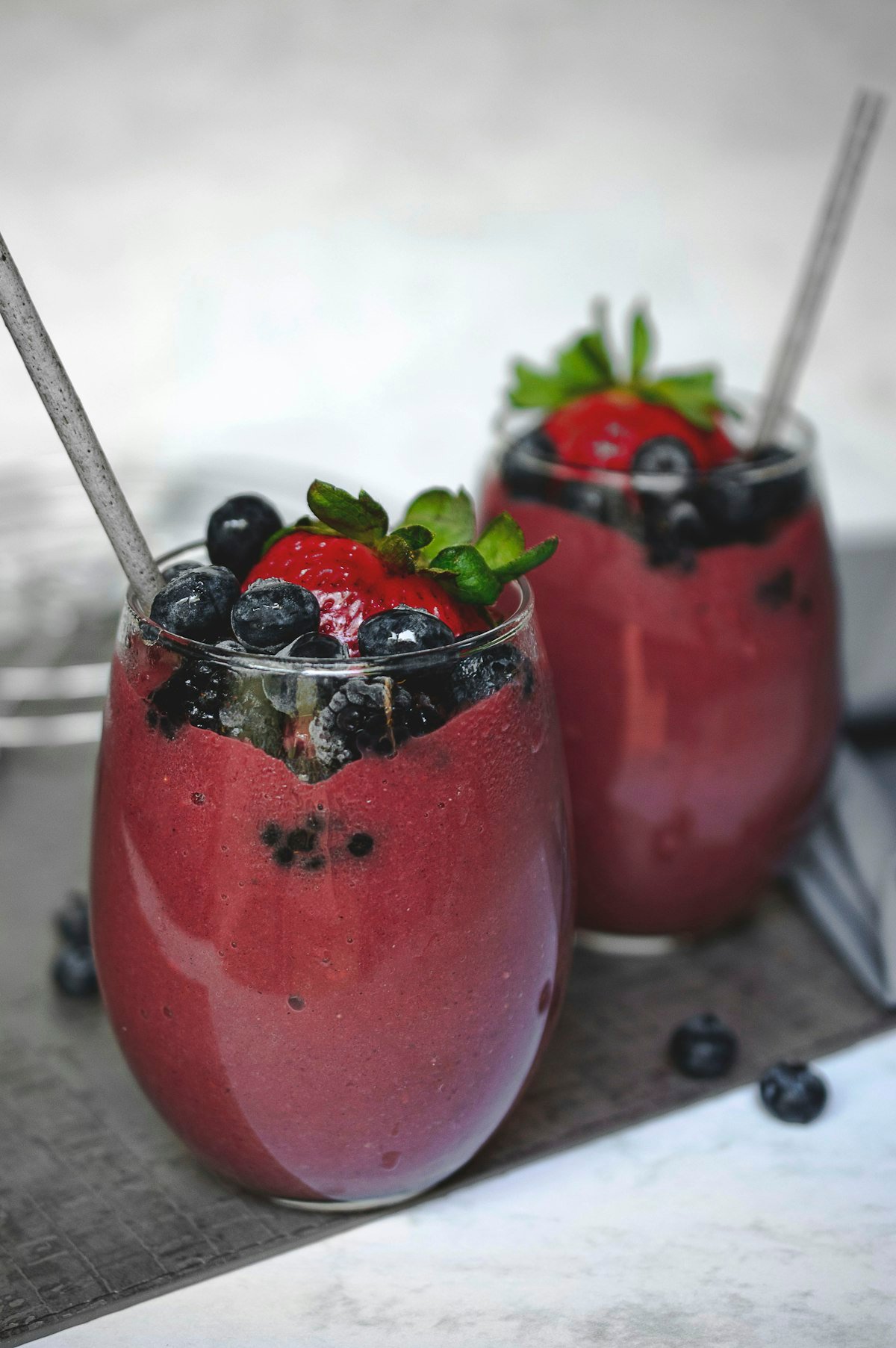Nutrient Dense Protein Smoothie Jar with Chia Seeds and Berries for Women