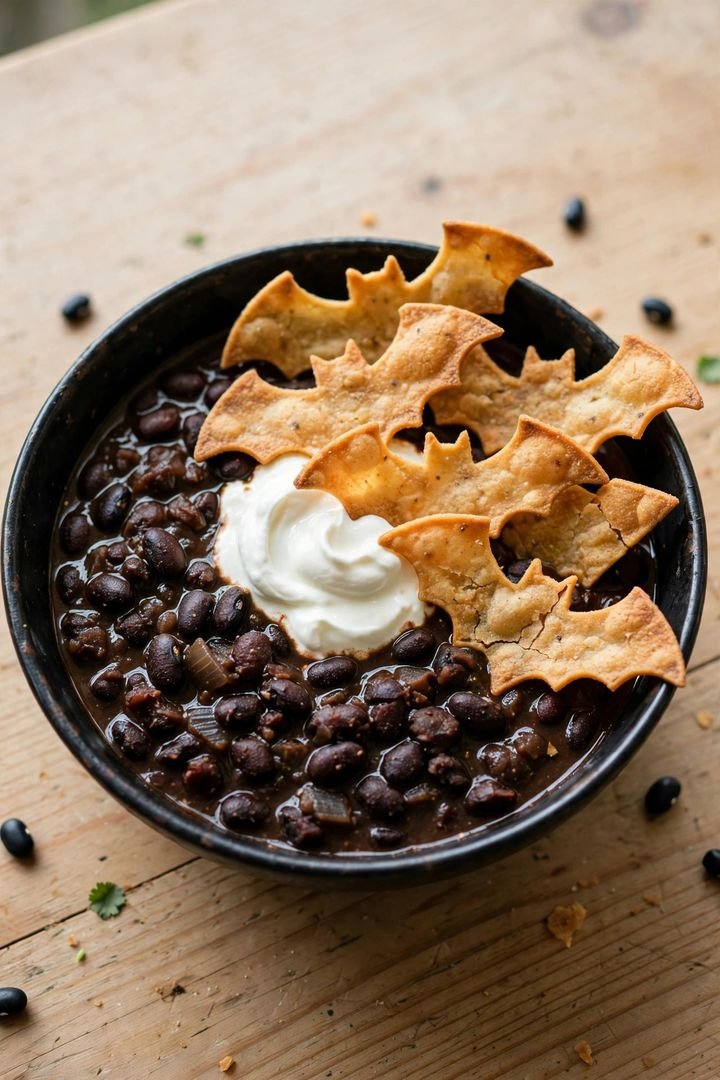20 Best Halloween Dinner Ideas: Black Bean Bat Chili