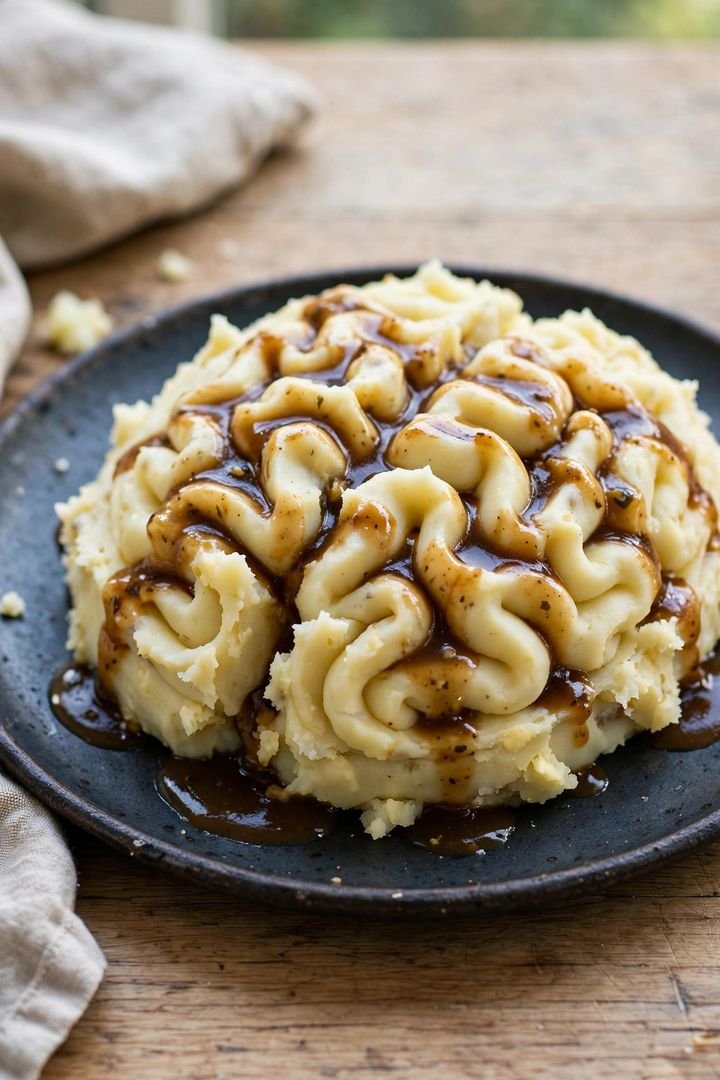 20 Best Halloween Dinner Ideas: Zombie Brain Mashed Potatoes