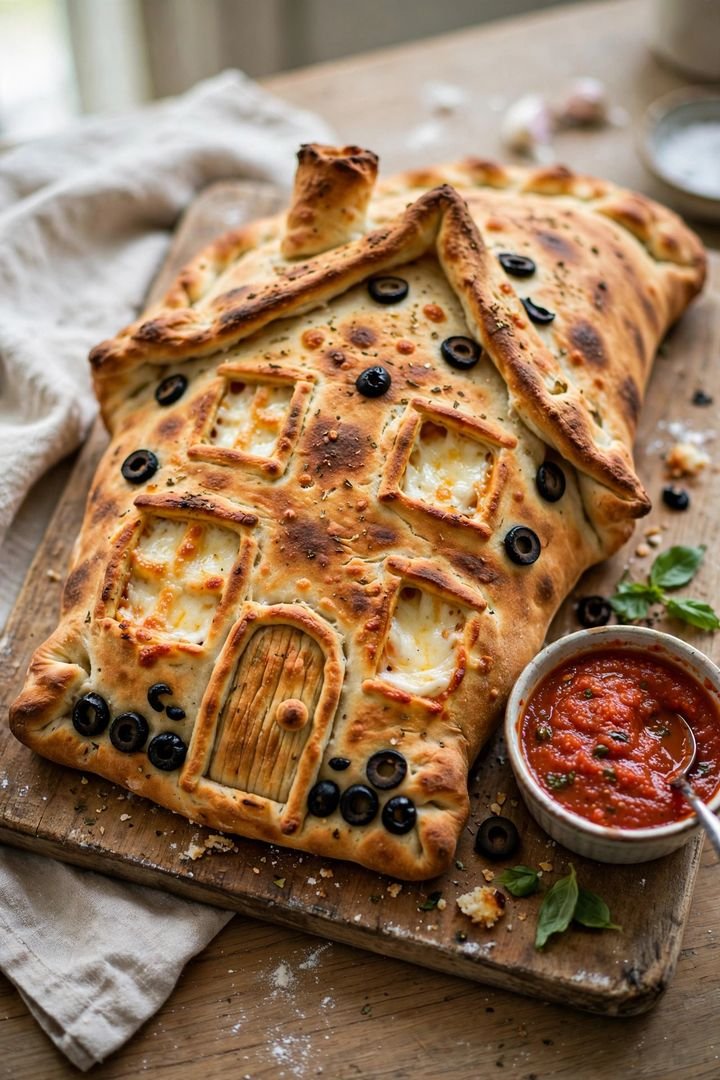 20 Best Halloween Dinner Ideas: Haunted House Calzone